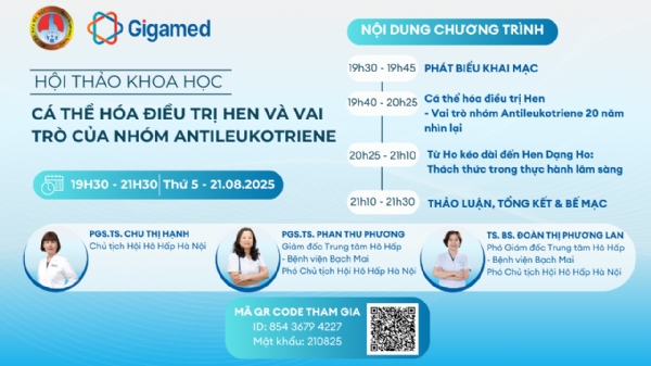 2025 - Cá thể hóa điều trị hen và vai trò của nhóm ANTRILEUKOTRIENE