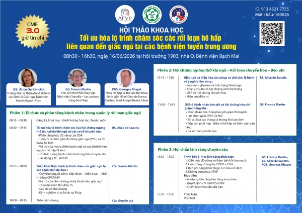 TỐI ƯU HÓA LỘ TRÌNH CHĂM SÓC CÁC RỐI LOẠN HÔ HẤP LIÊN QUAN ĐẾN GIẤC NGỦ TẠI CÁC BỆNH VIỆN TUYẾN TRUNG ƯƠNG